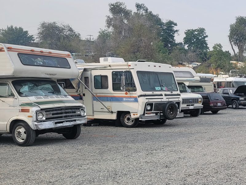 Motorhomes parked at the Safe Park